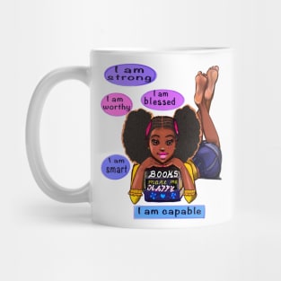 Positivity Positive Affirmation Self love Affirmations African American girl black woman motivational inspirational words Mug